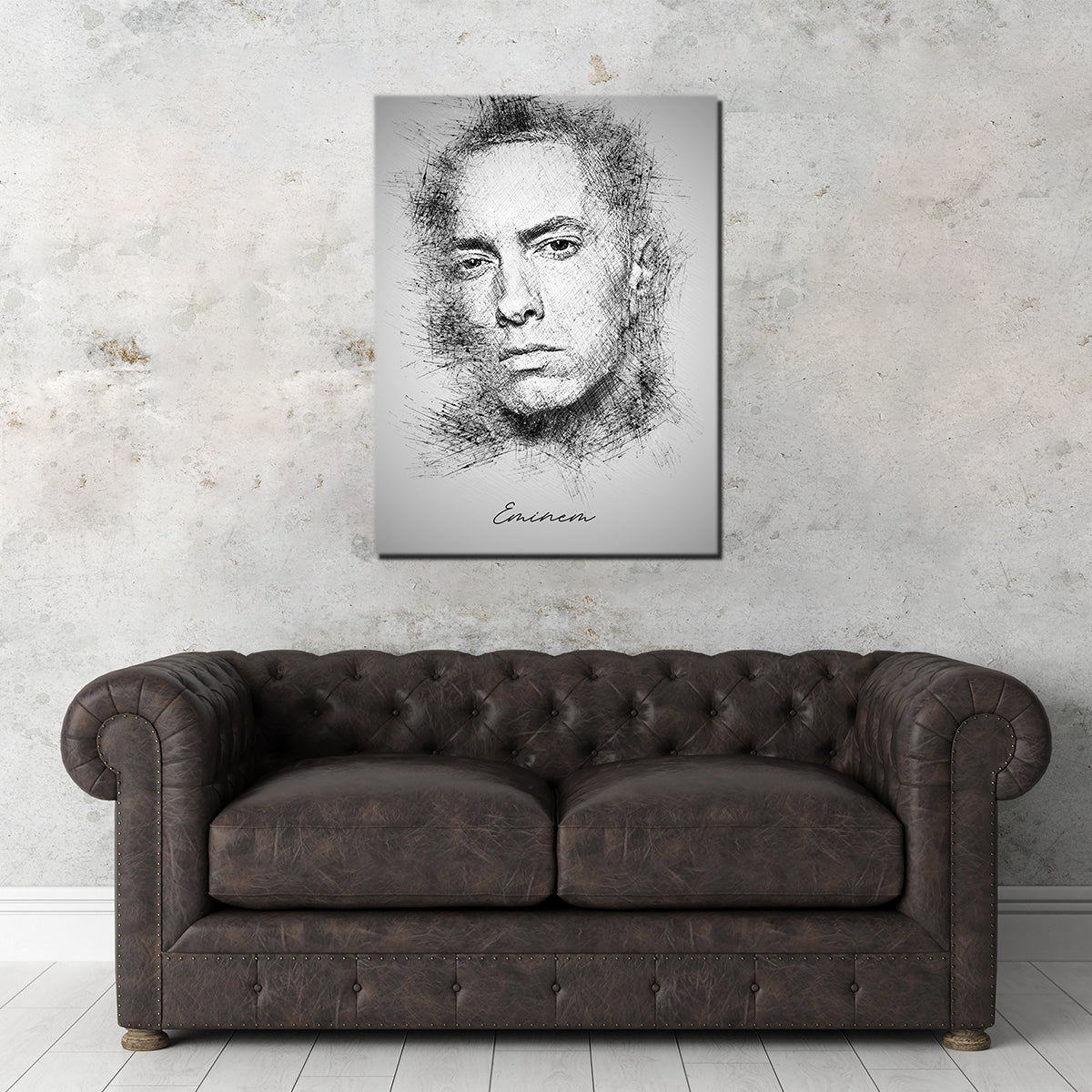 Unique Eminem Sketch Wall Art for Your Home Decor