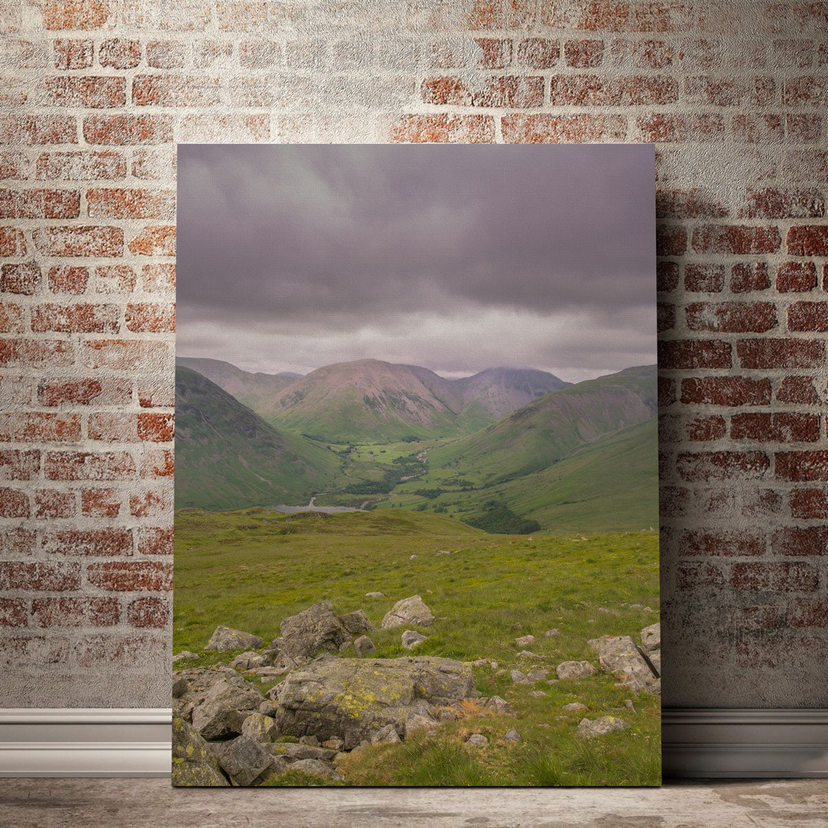 Exquisite Green Valley Wall Art by Mike Cotton