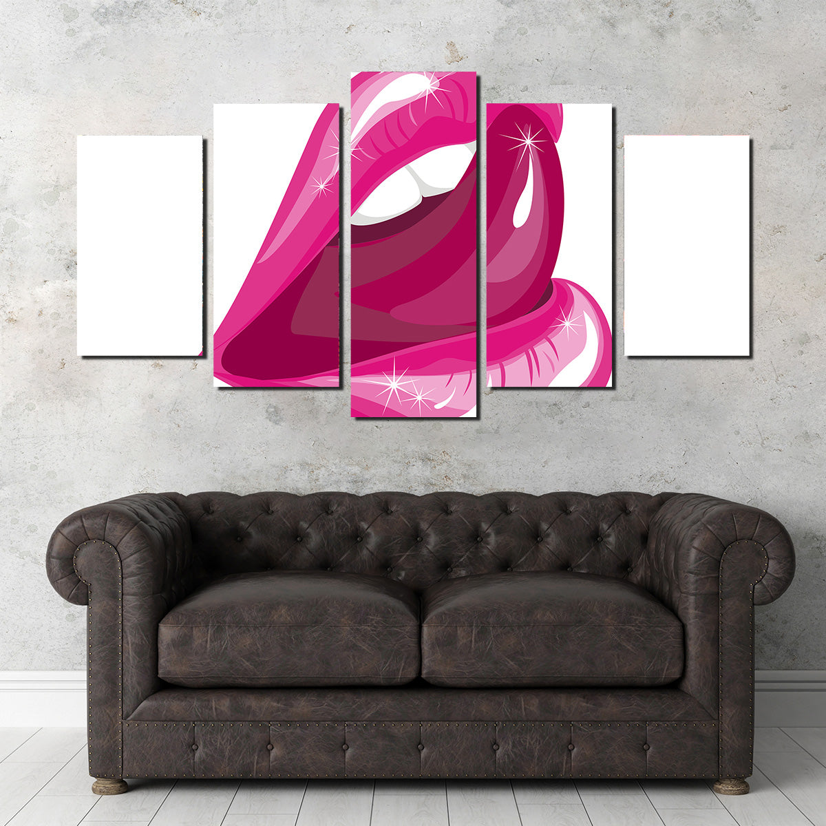 Lick Lips: Premium Hand - Built Kiln - Dried Pine Wood Framed Canvas Prints
