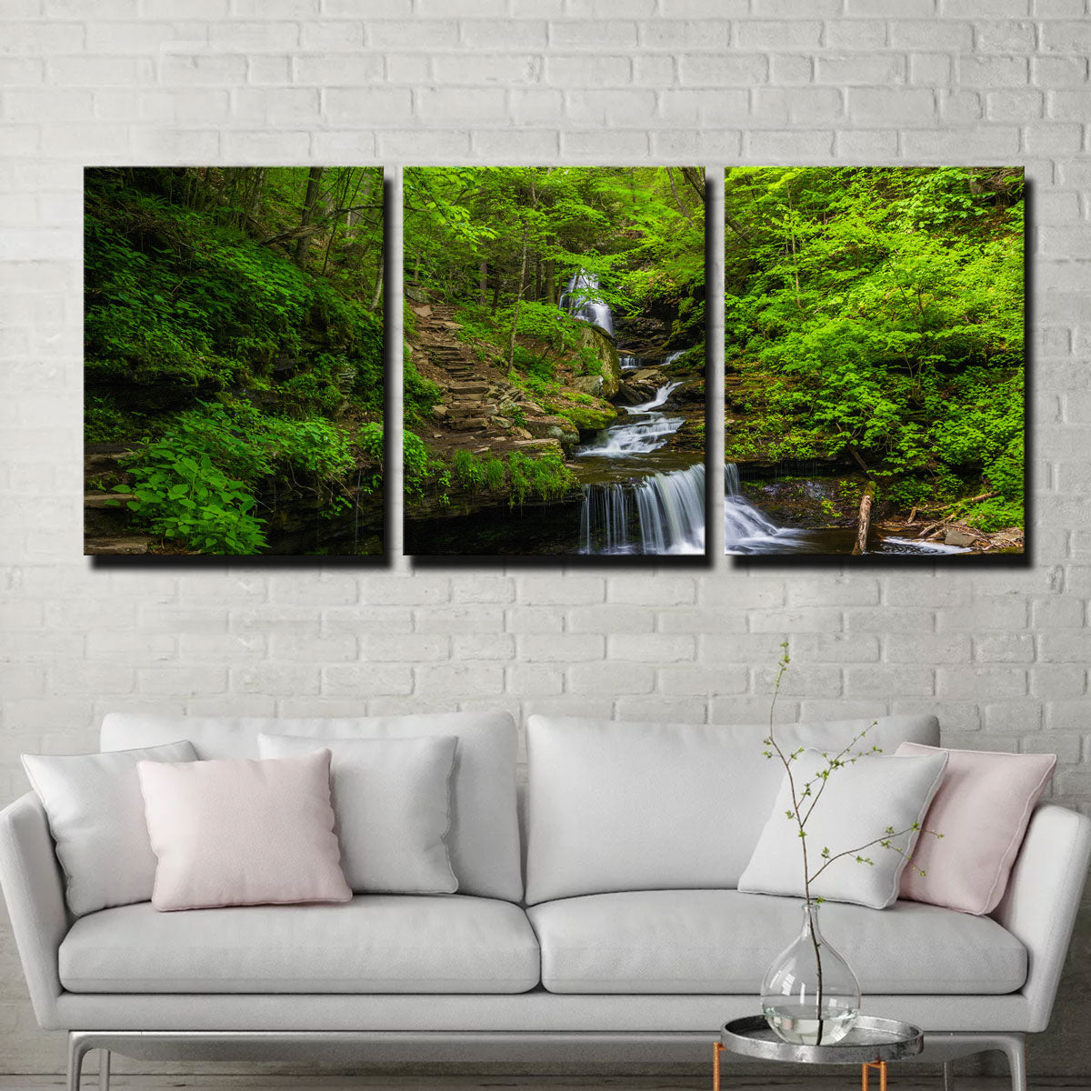 Stunning Ricketts Glen State Park Wall Art - Museum Quality Canvas on Sustainable Pine Frames