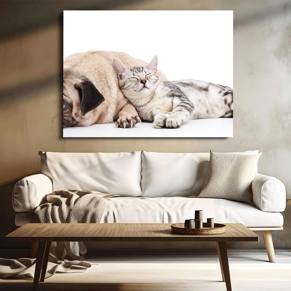 Adorable Pug and Cat Wall Art for Home Decor