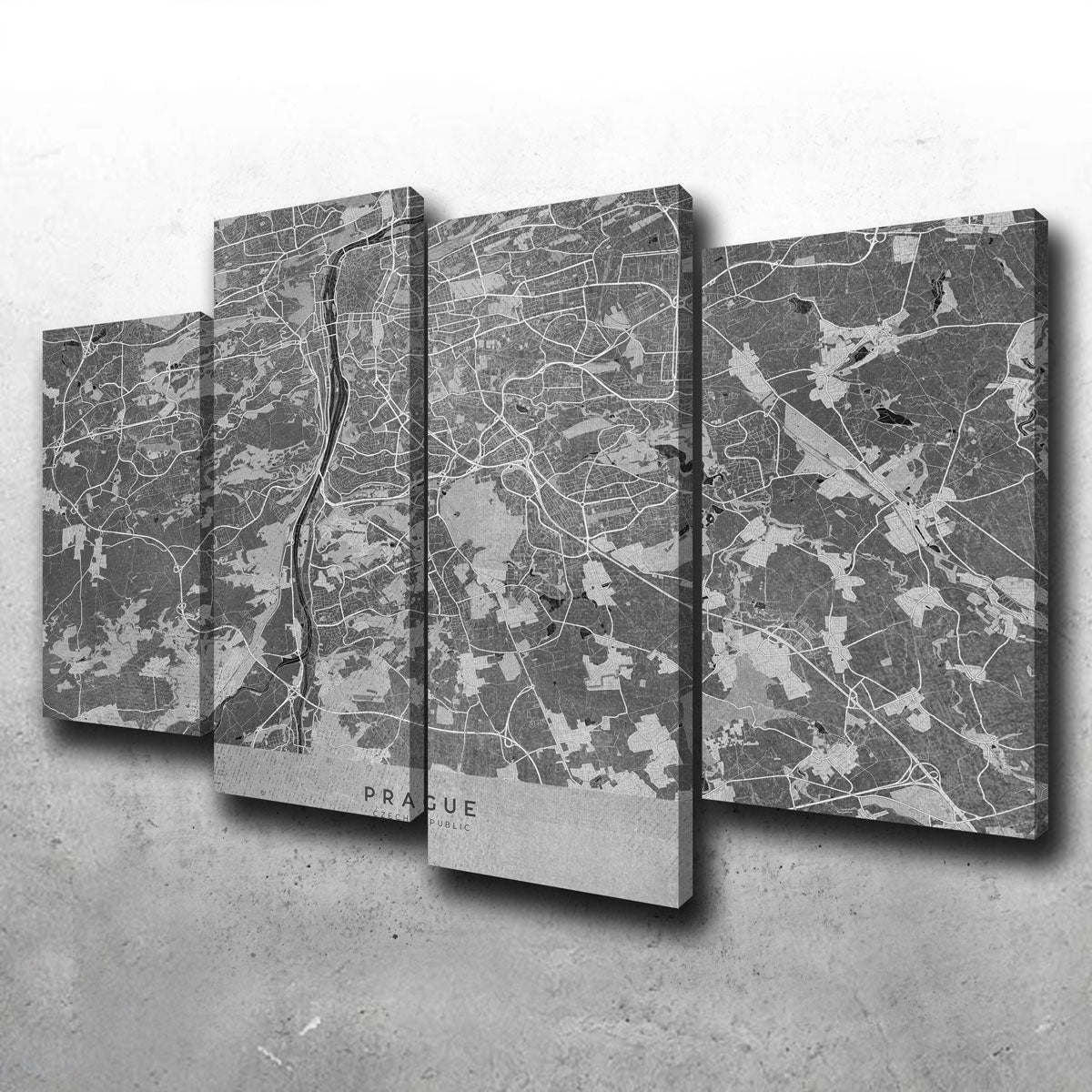 Stunning Prague Map 2 Wall Art for Your Home Decor