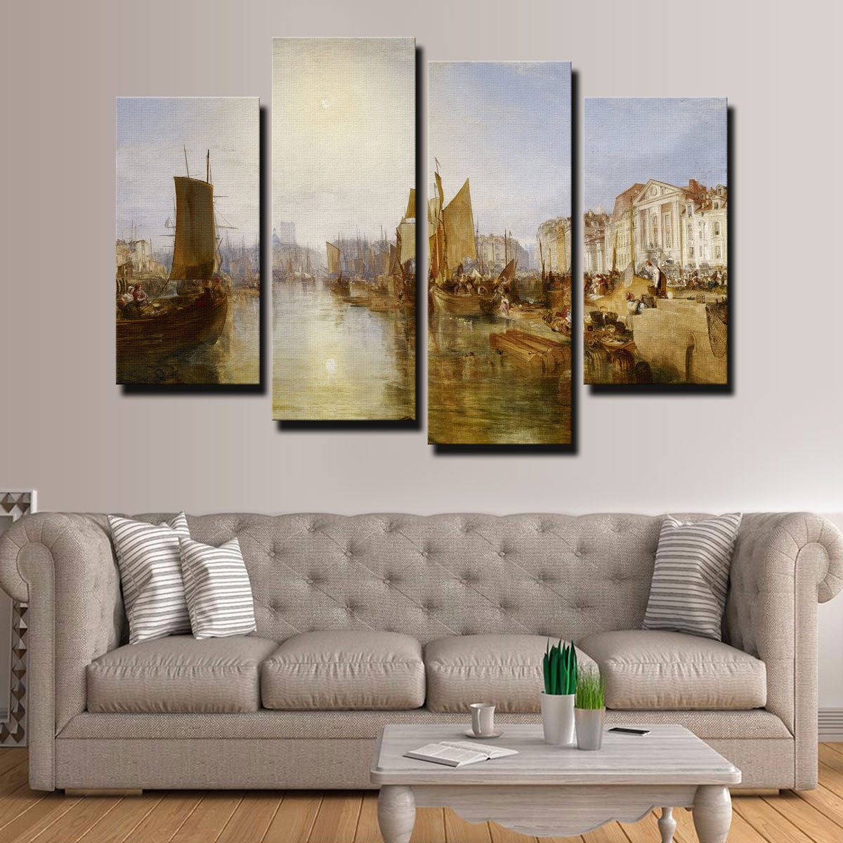 Stunning The Harbor of Dieppe Wall Art by Joseph Mallard William Turner