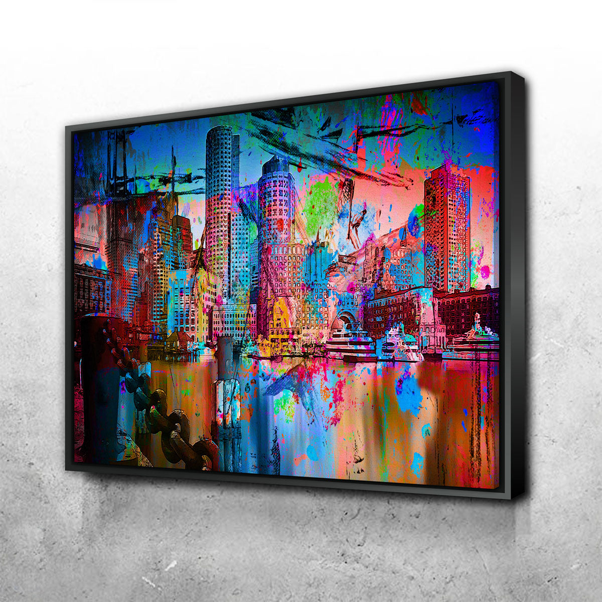 Stunning Abstract Boston Skyline Wall Art for Modern Interiors