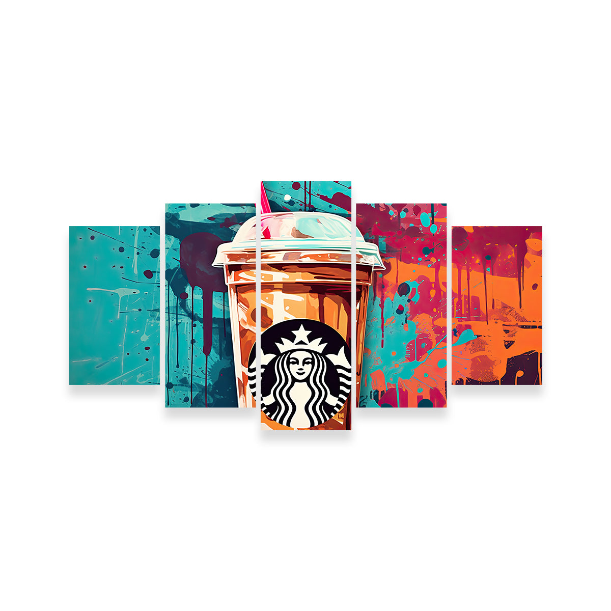 Unique Starbucks Coffee Warhol-inspired Wall Art by Ralph & Laura Design