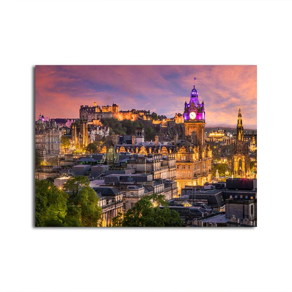 Stunning Edinburgh Sunset Wall Art by Melanie Viola