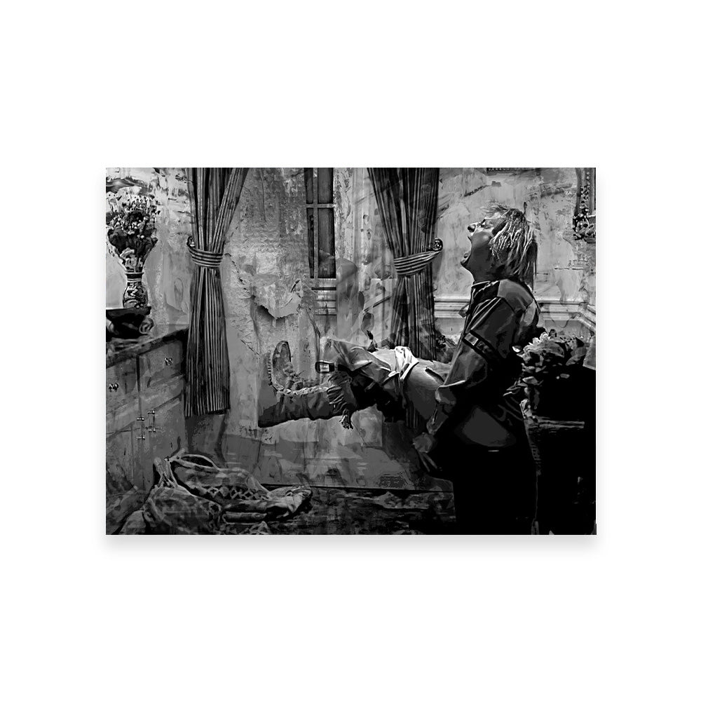 Eye - catching Dumb & Dumber Grayscale Bathroom Decor Wall Art