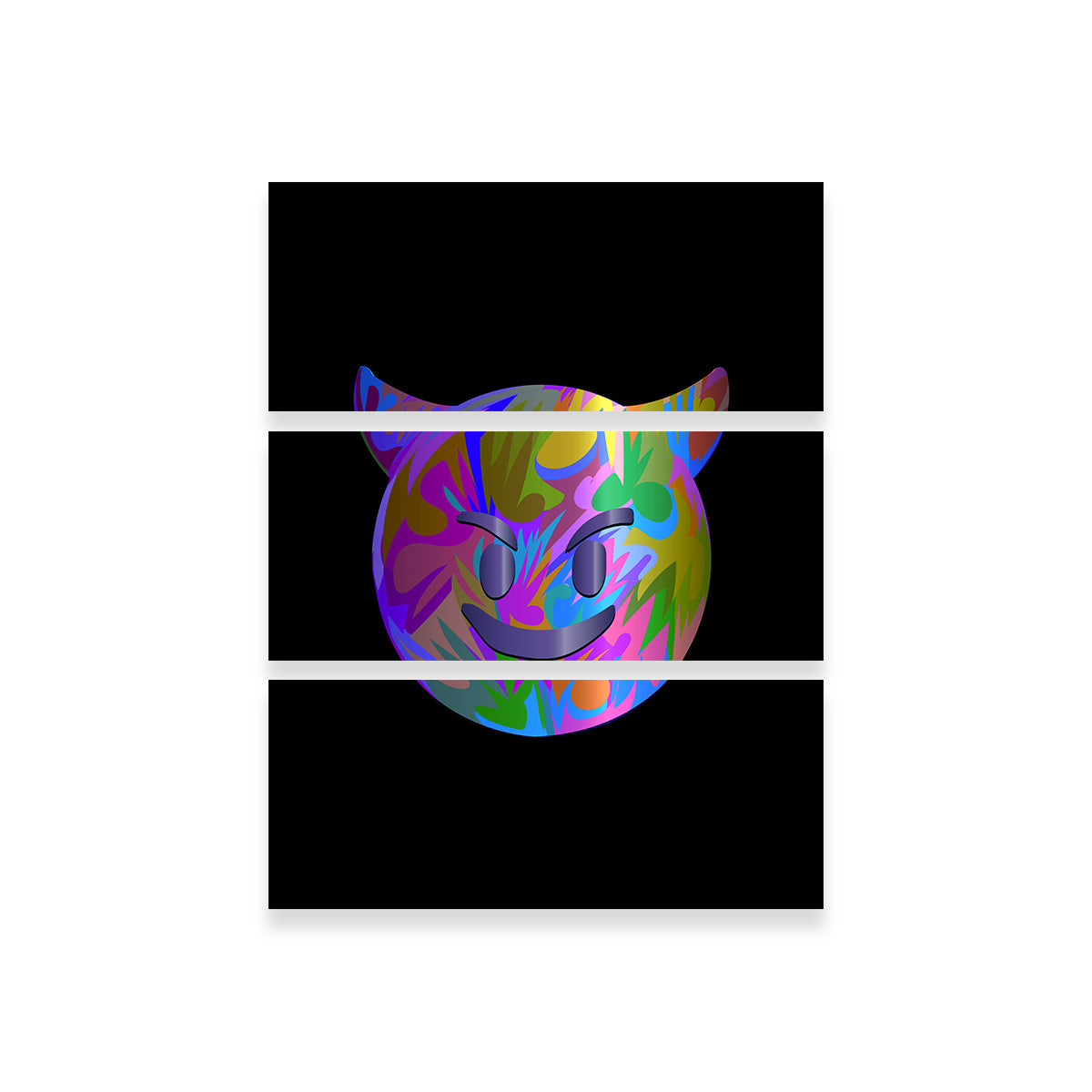 Striking Devil Emoji Black Wall Art for Trendy Decor