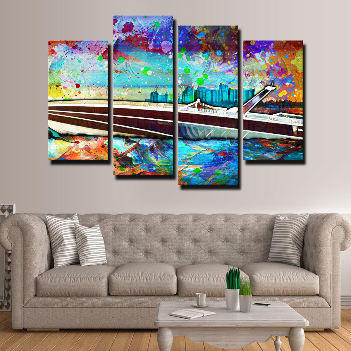Stunning Abstract Miami Vice Scarab Wall Art for Unique Home Decor