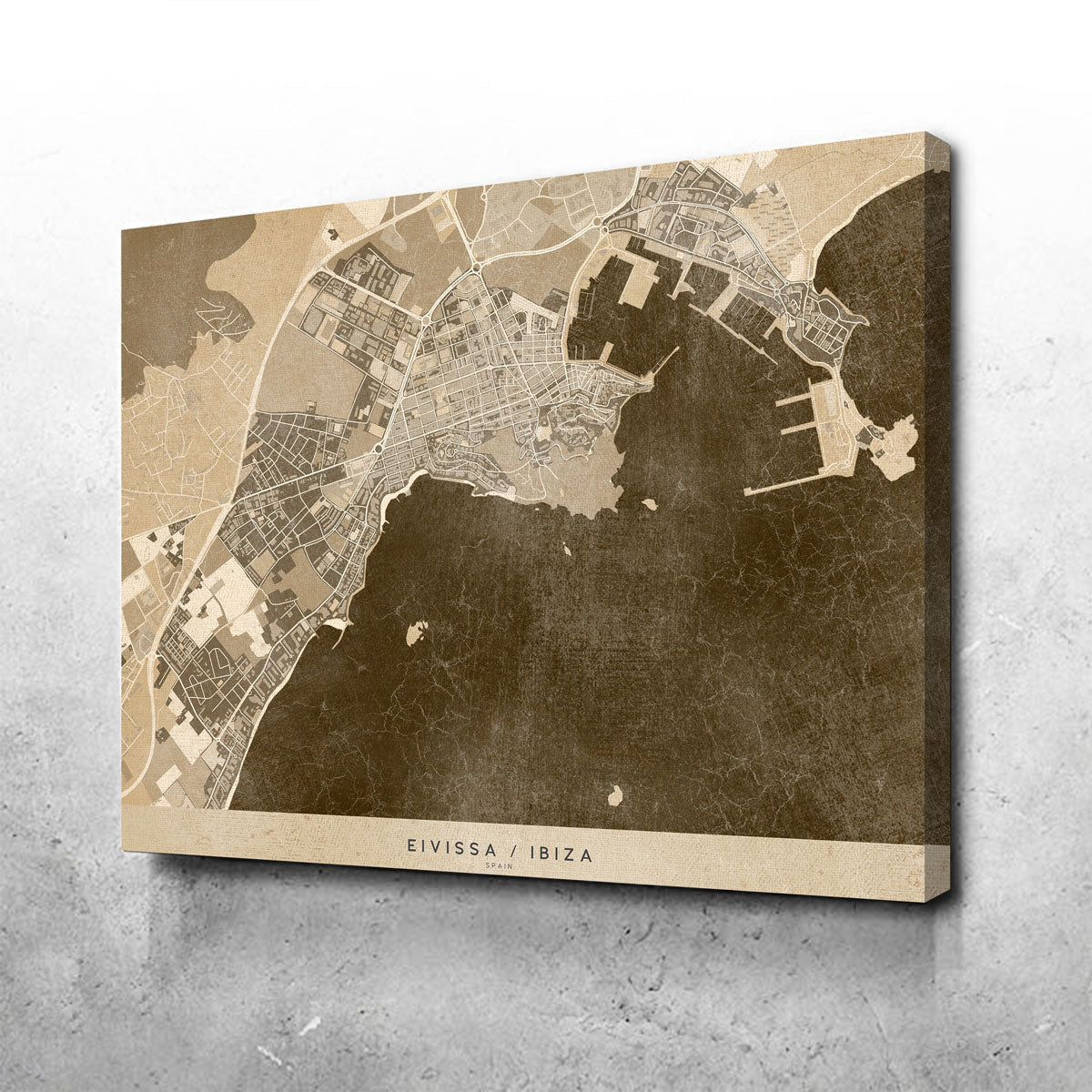 Stunning Eivissa Map Wall Art by Blursbyai