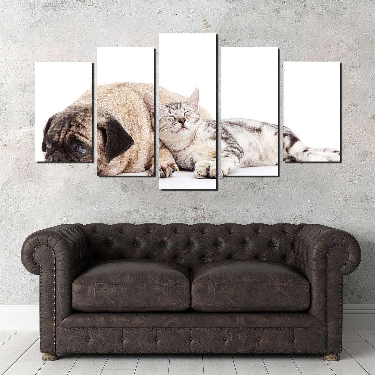 Adorable Pug and Cat Wall Art for Home Decor
