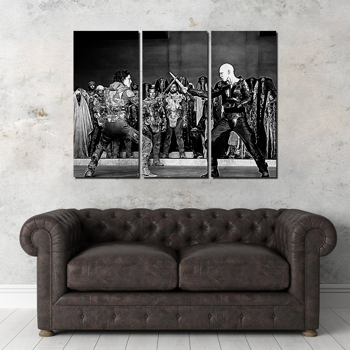 Stunning Paul Vs. Feyd Rautha Grayscale Wall Art for Your Home Decor