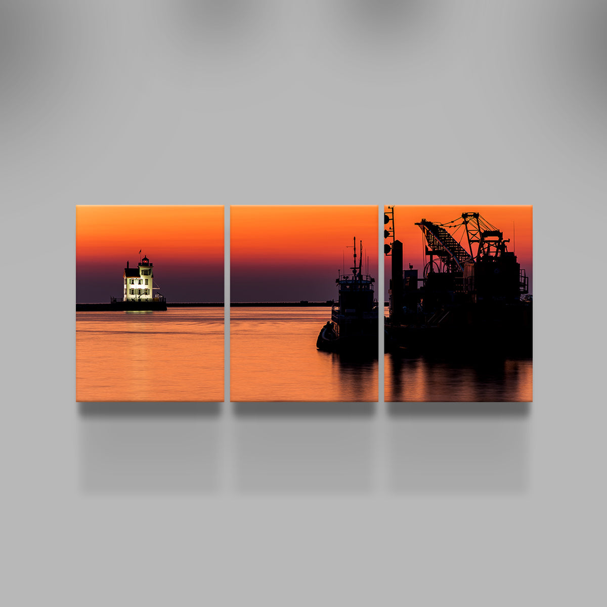Breathtaking Lorain Harbor Lighthouse Sunset Wall Art for Stunning Home Decor