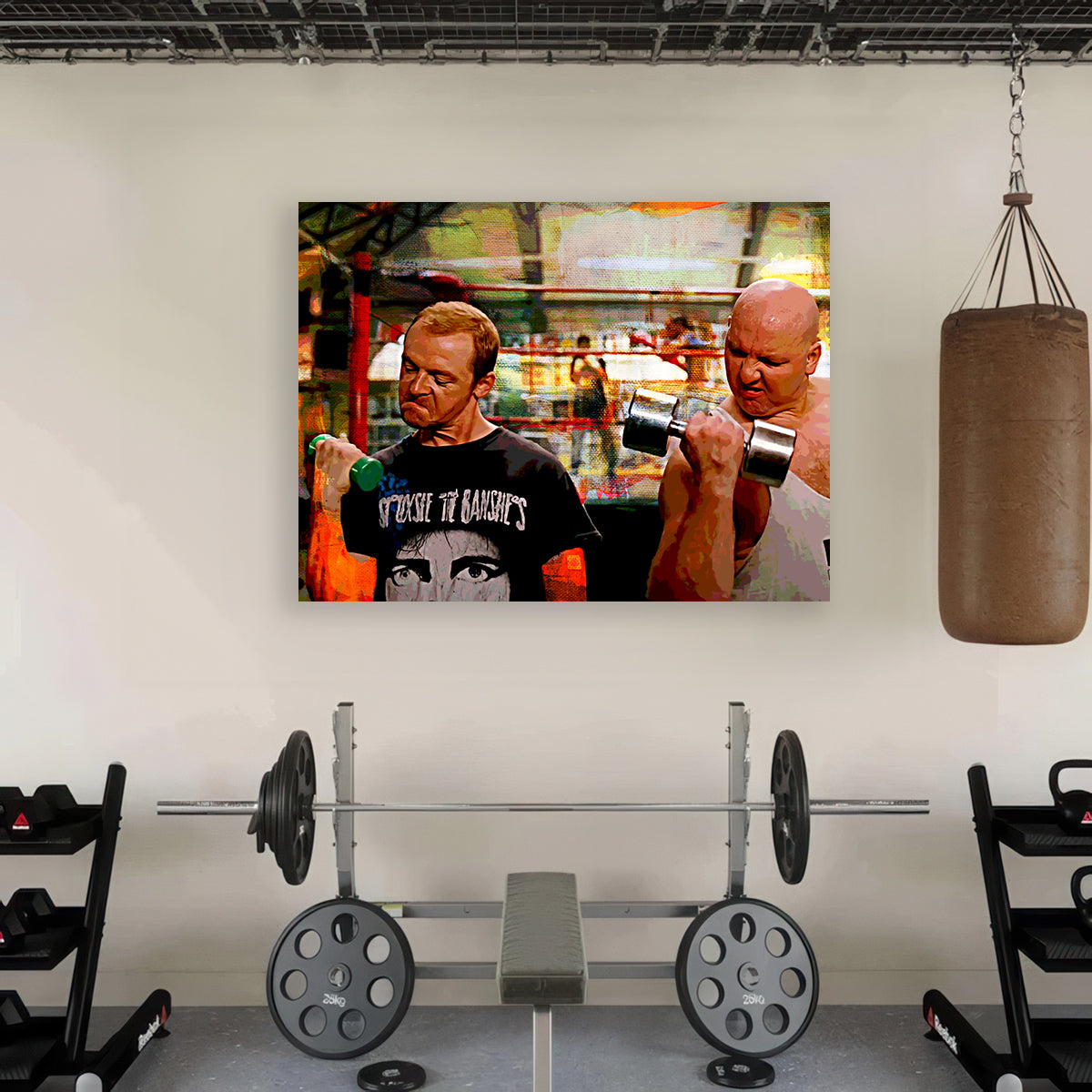 Run Fatboy Run Stylish Dumbbells Wall Art for Fitness Enthusiasts