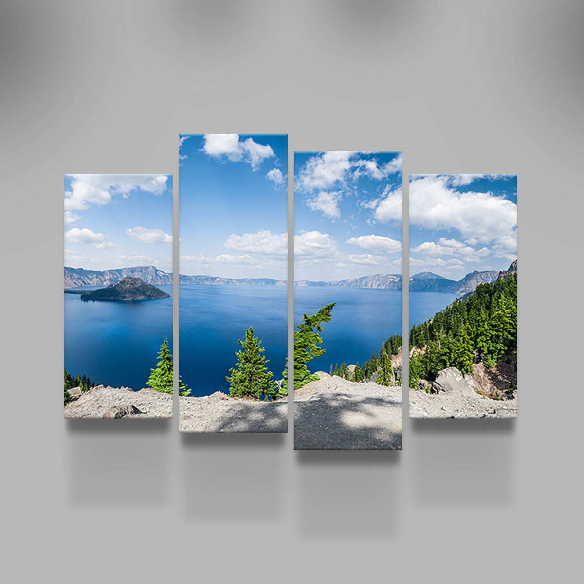 Stunning Blue Crater Lake Panorama Wall Art by Lucas Moore