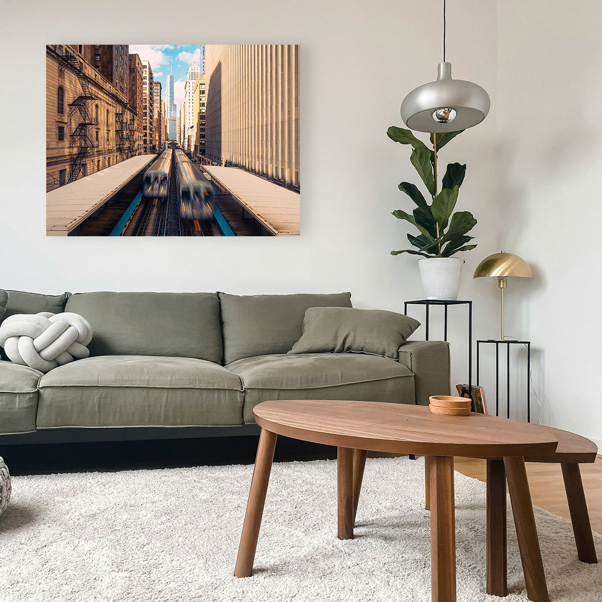 Stunning Railway Station Downtown Chicago Wall Art for Home Decor