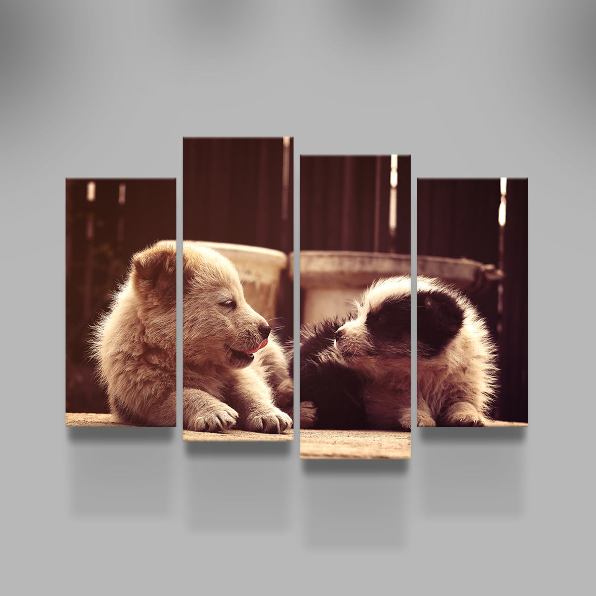 Dog's Best Friend Wall Art - Stunning Handmade Canvas by George Sorin