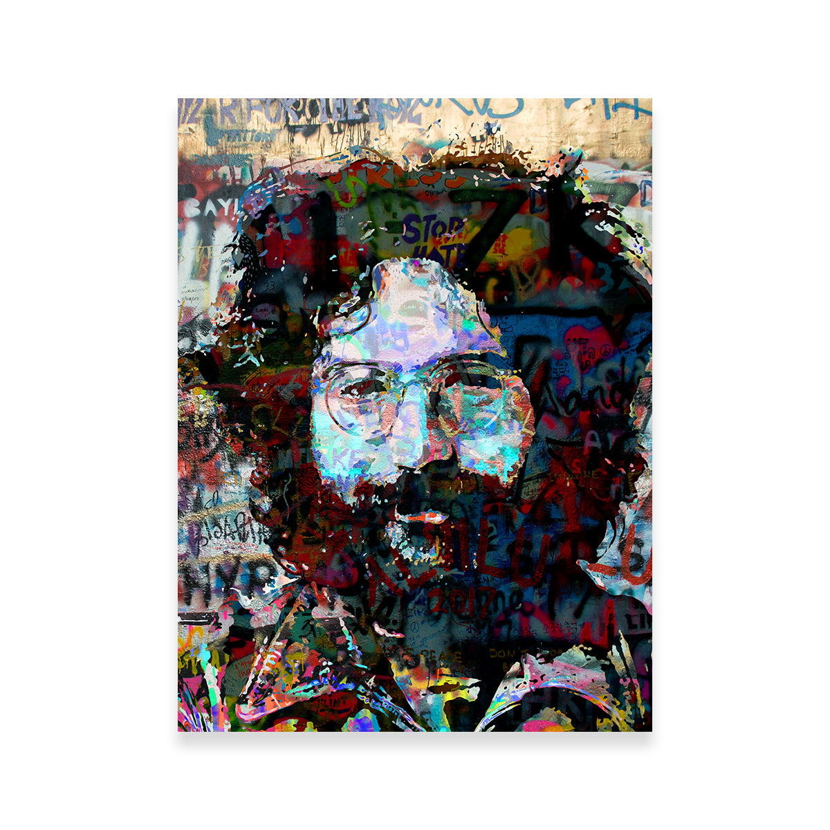 Stunning Jerry Garcia Heavy Graffiti Wall Art by Stephen Chambers