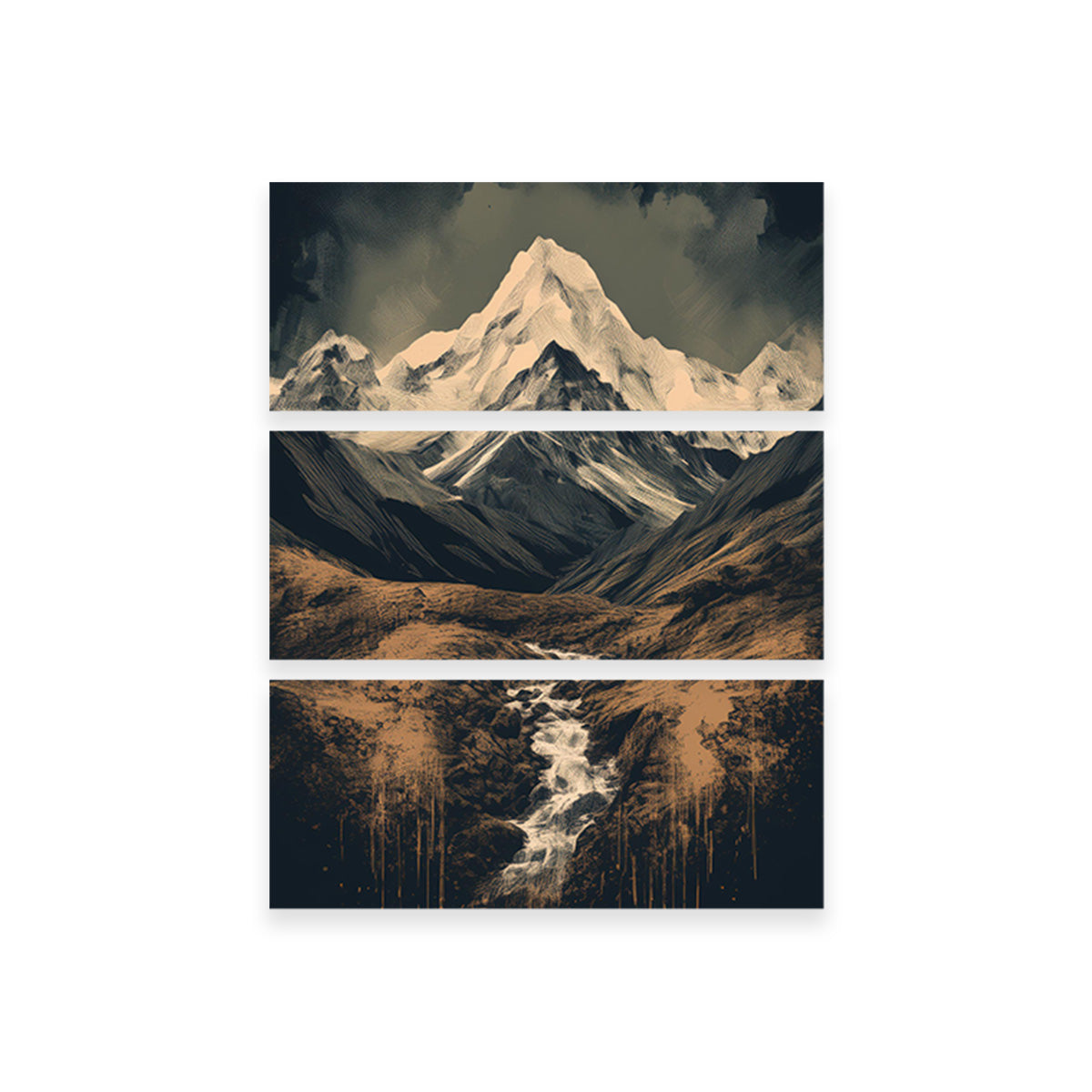Vintage Retro Mountain Painting Wall Art for Stunning Home Decor