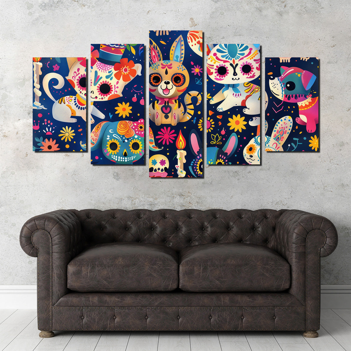 Eye - catching Day of the Dead Animals Wall Art for Home Decor