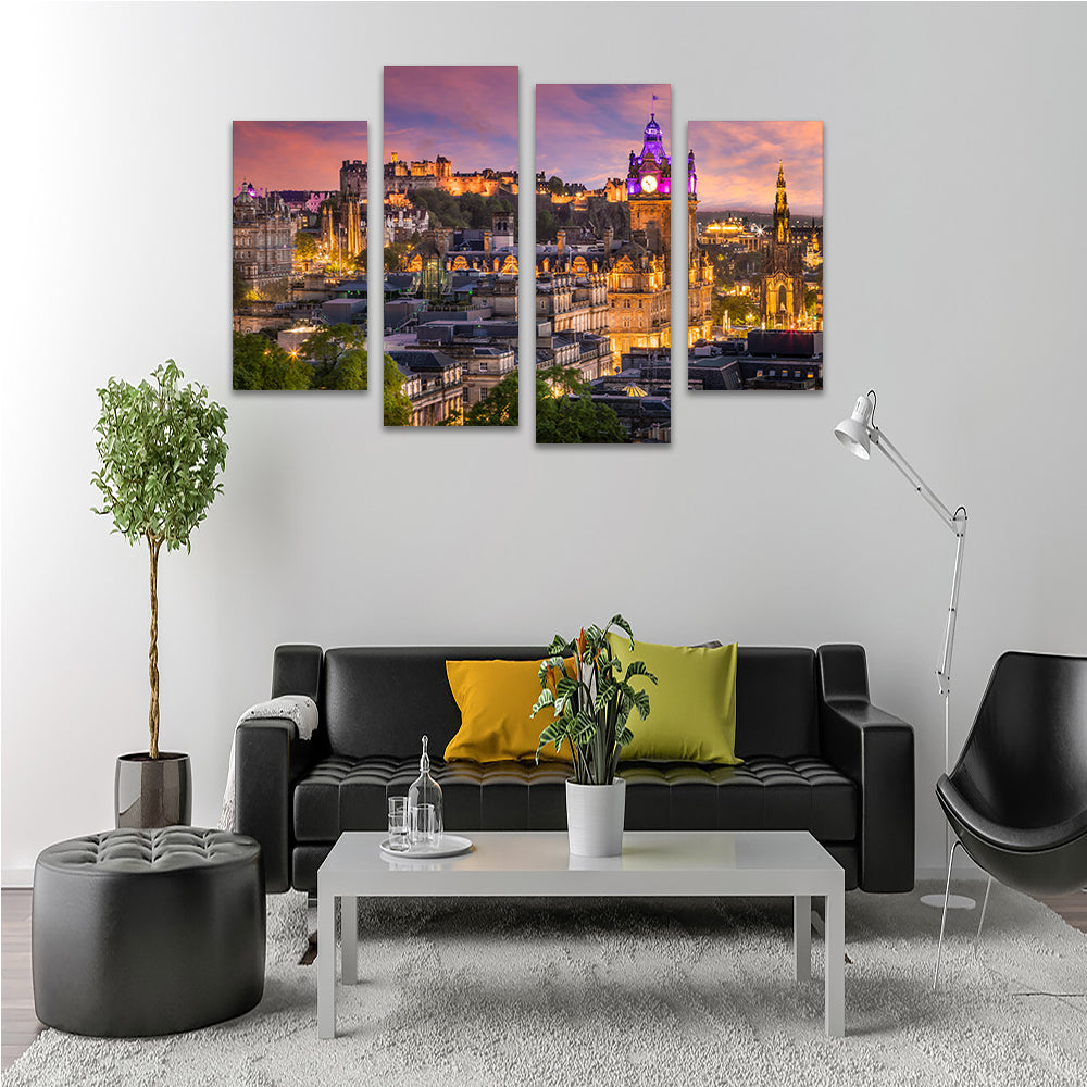 Stunning Edinburgh Sunset Wall Art by Melanie Viola