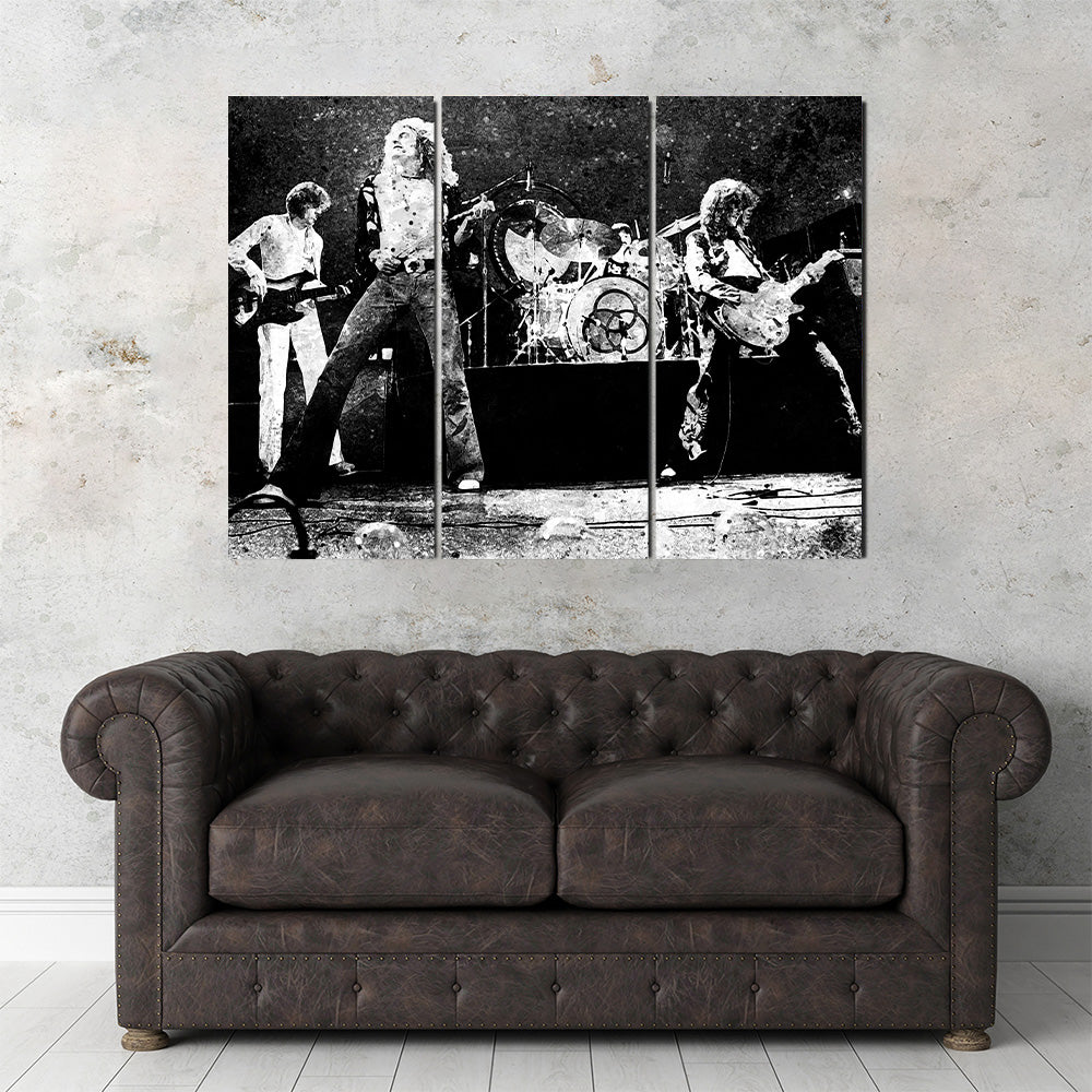 Live Led Zeppelin Stunning Grayscale Wall Art for Your Home