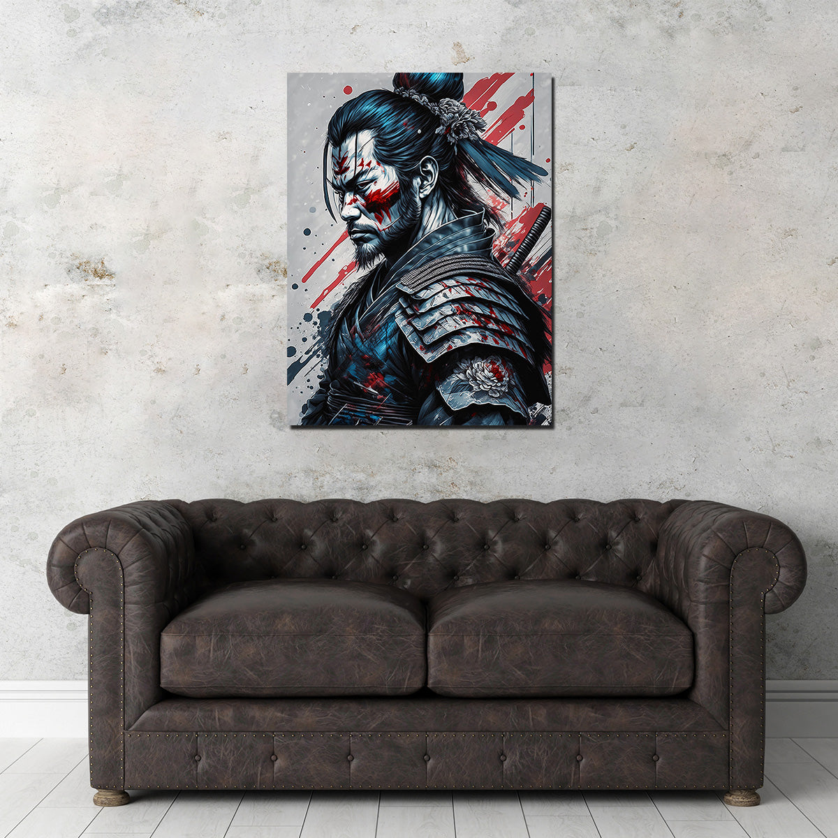 Authentic Japanese Samurai Warrior Portrait Wall Art for Stunning Home Decor