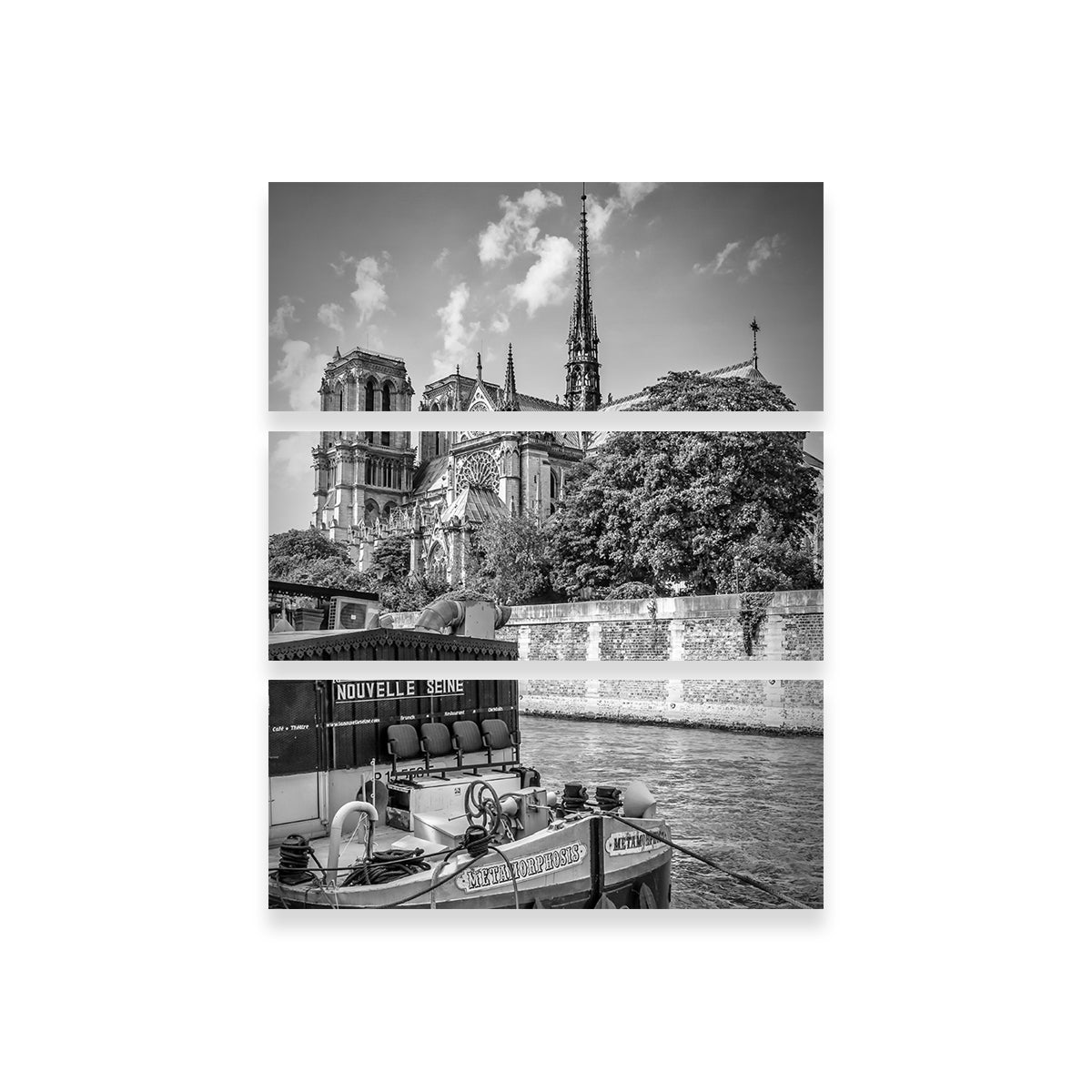 Exquisite Paris Cathedral Notre Dame & Seine Riverside Wall Art by Melanie Viola