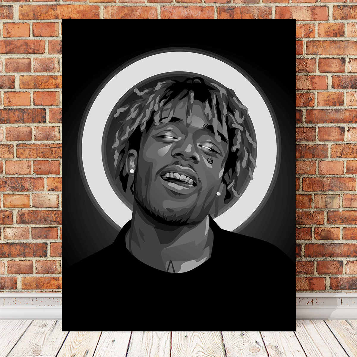 Eye - catching Grayscale Lil Uzi Wall Art for Trendy Decor