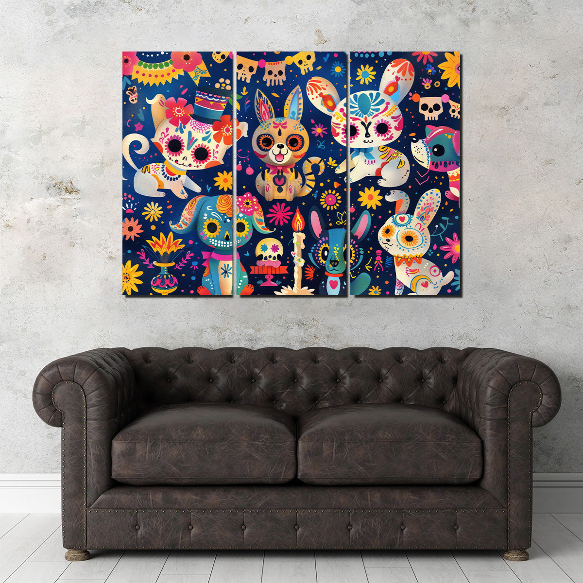 Eye - catching Day of the Dead Animals Wall Art for Home Decor
