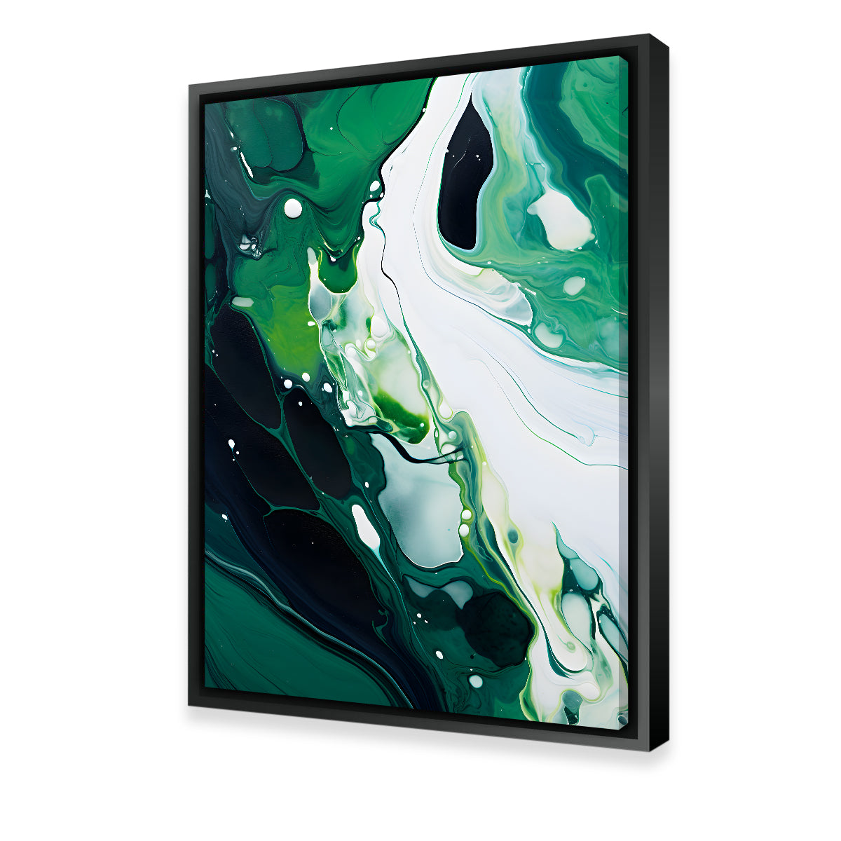 Stunning Abstract - Green and White Waves 2 Wall Art for Modern Interiors