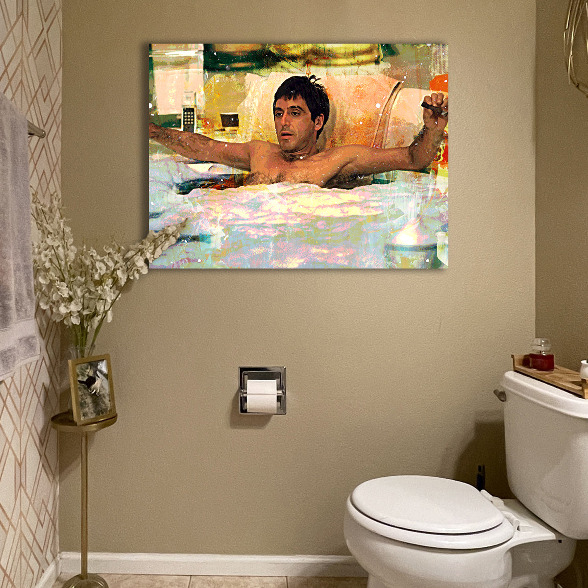 Scarface Bathtub High - Quality Wall Art for Home Decor