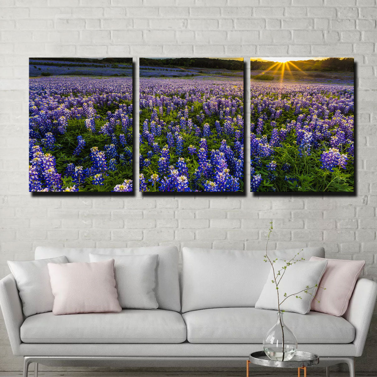 Gorgeous Texas Bluebonnet Field at Muleshoe Bend Wall Art for Home Decor