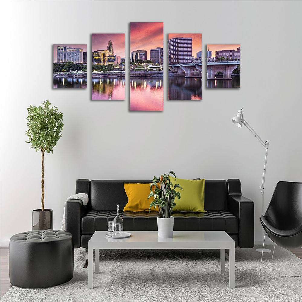 Stunning Hartford Skyline Wall Art - Museum Quality Canvas Print