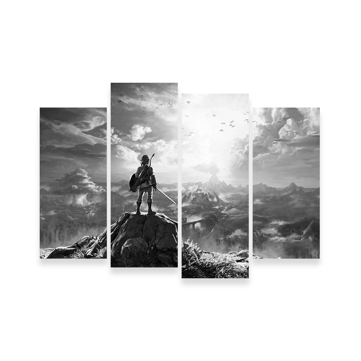 Zelda Inspired Grayscale Wall Art for Stunning Home Decor
