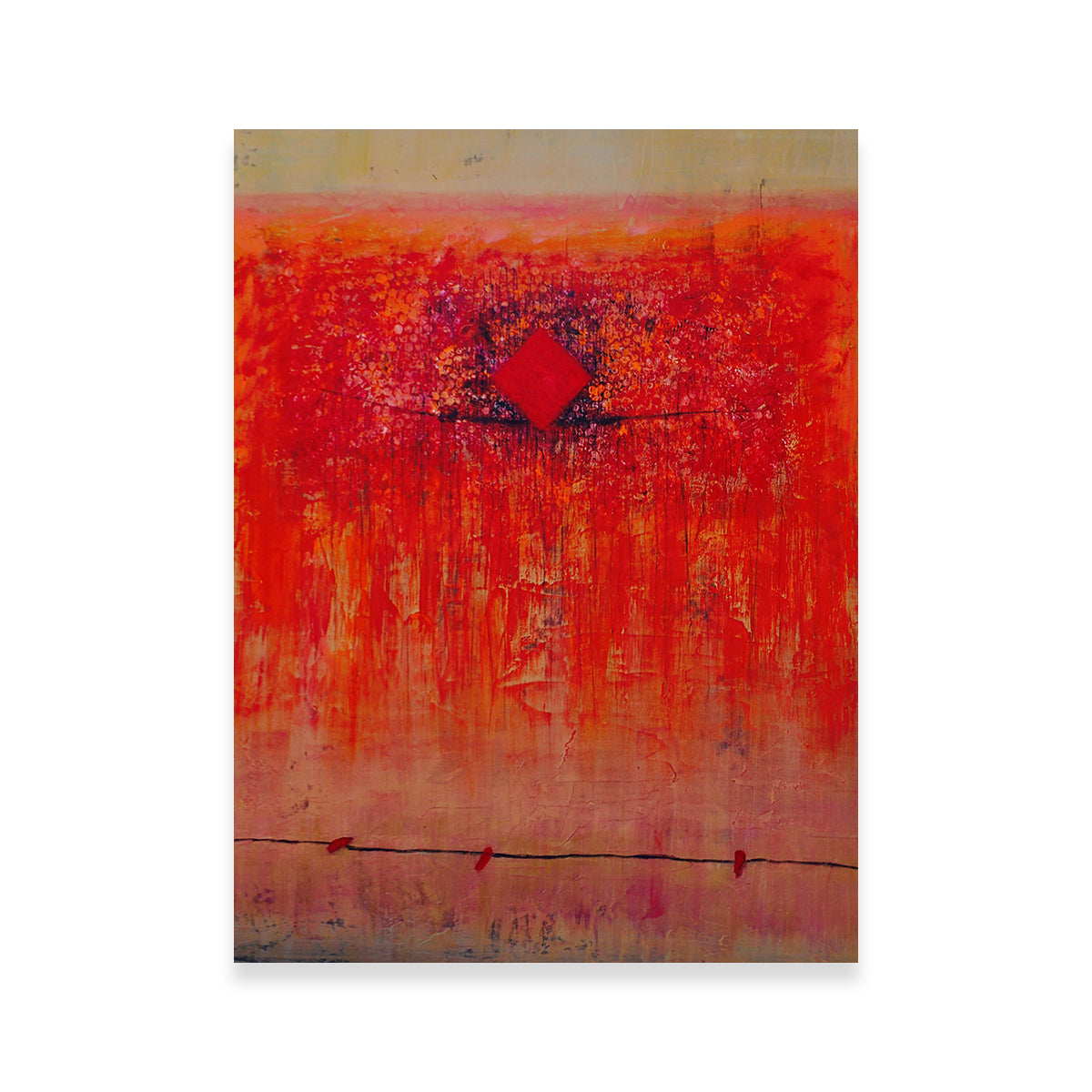 Gorgeous Red Diamond Wall Art by Peggy Hinaekian