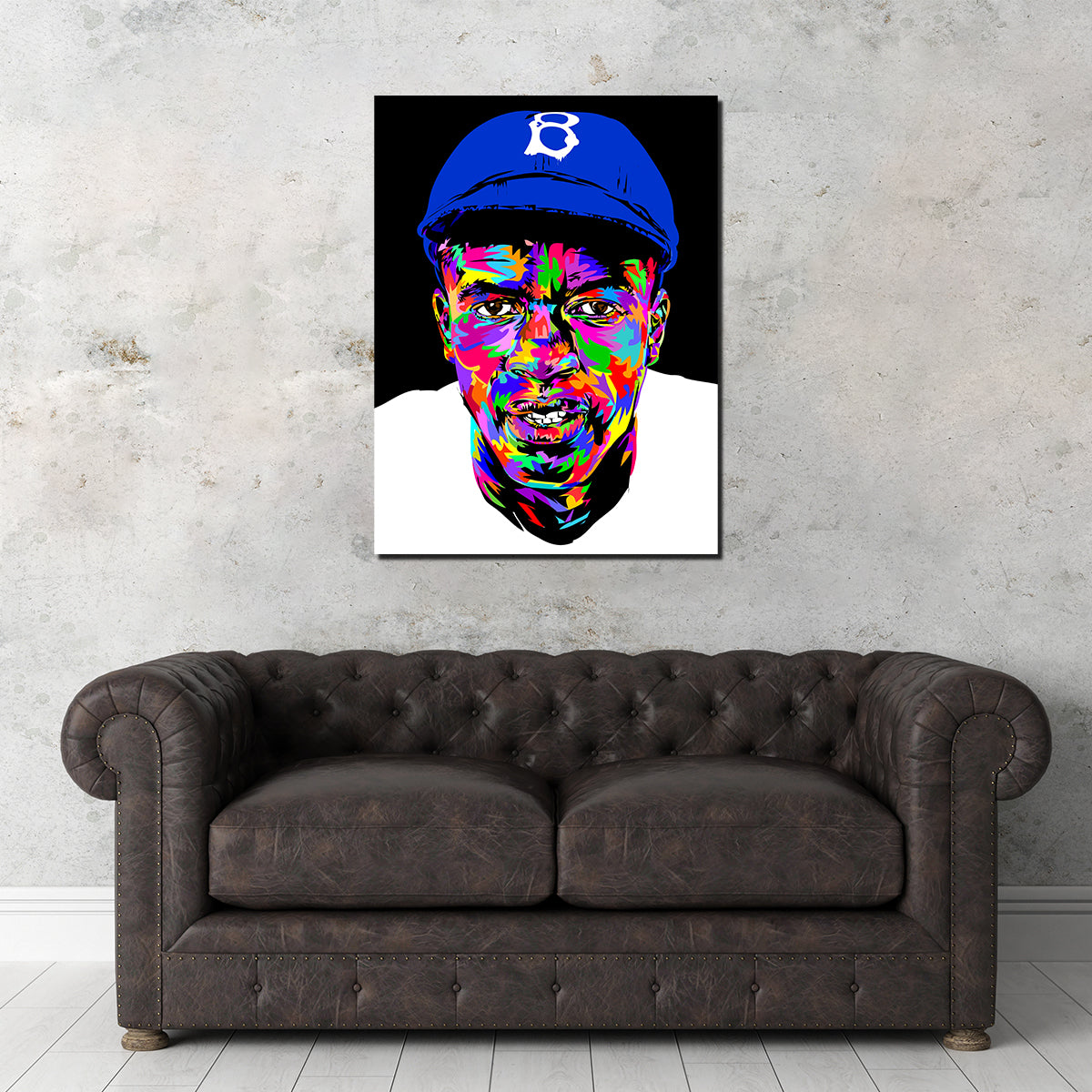 Authentic Jackie Robinson Inspiring Wall Art for Sports Enthusiasts