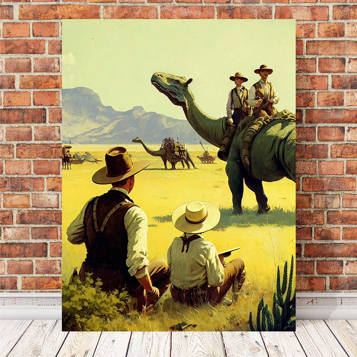 Dino Rodeo - Stunning Explorers of the Wild West Wall Art for Your Home Decor