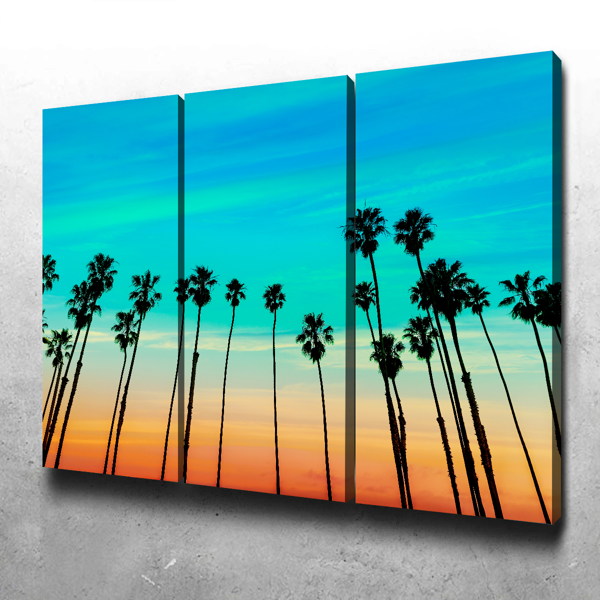 Gorgeous Palm Tree Sunset Santa Barbara Wall Art for Stunning Home Decor