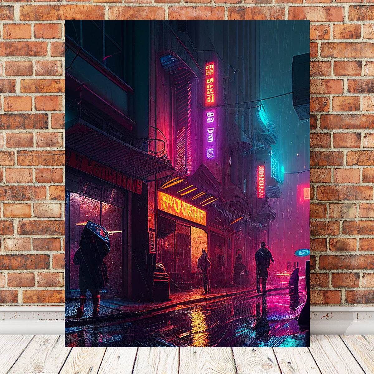 Exquisite Rainy Stroll in Neo Chinatown Wall Art for Your Home Decor
