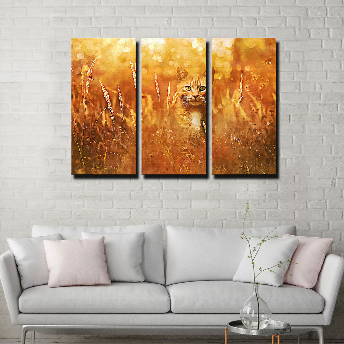 Charming Little Tiger In The Grass Wall Art by Denise Dundon