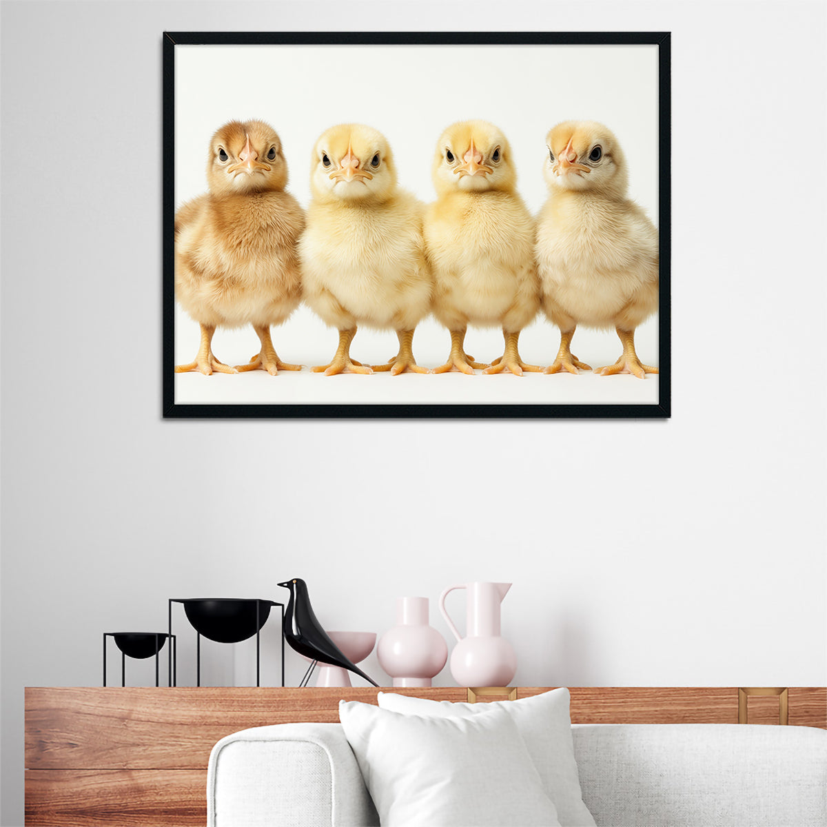 Adorable Four Baby Chickens Wall Art for Your Home Decor