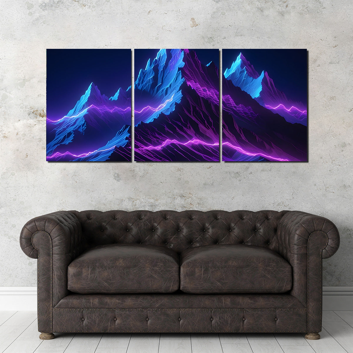 Stunning Futuristic Mountain Range Wall Art for Modern Interiors