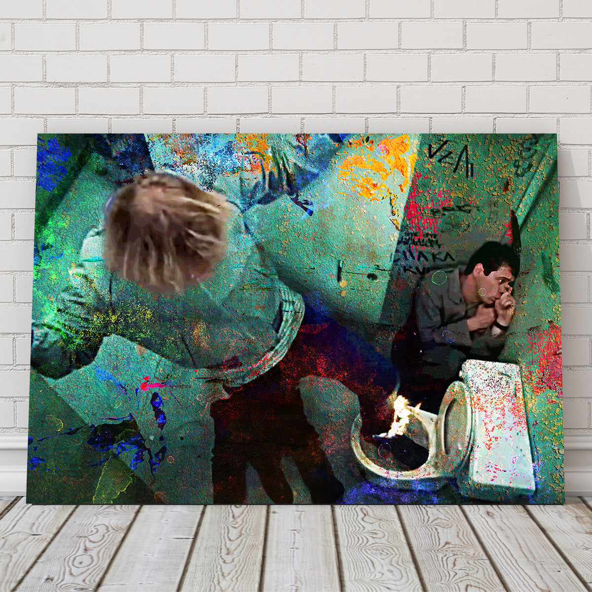 Dumb & Dumber Bathroom Stall - High - Quality Hand - Built Canvas Print