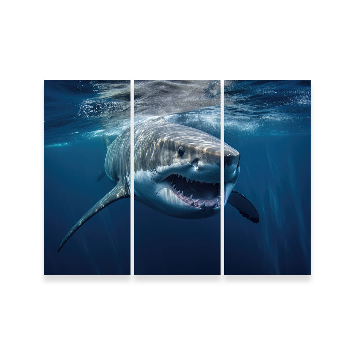 Stunning Great White Close - up Wall Art for Striking Home Decor