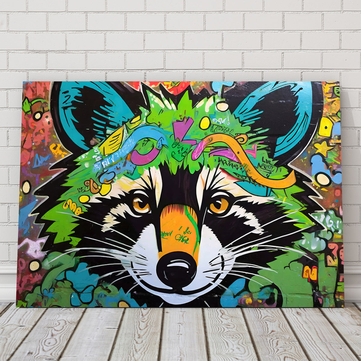 Unique Raccoon Graffiti Wall Art by Stephen Chambers