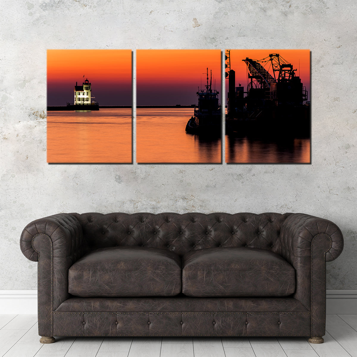 Breathtaking Lorain Harbor Lighthouse Sunset Wall Art for Stunning Home Decor