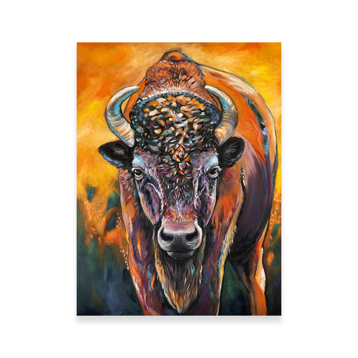 Exquisite Bison Oil Painting Wall Art for Stunning Home Decor