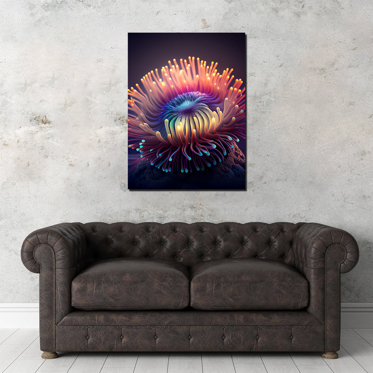 Stunning Glowing Sea Anemone Wall Art for Home Decor