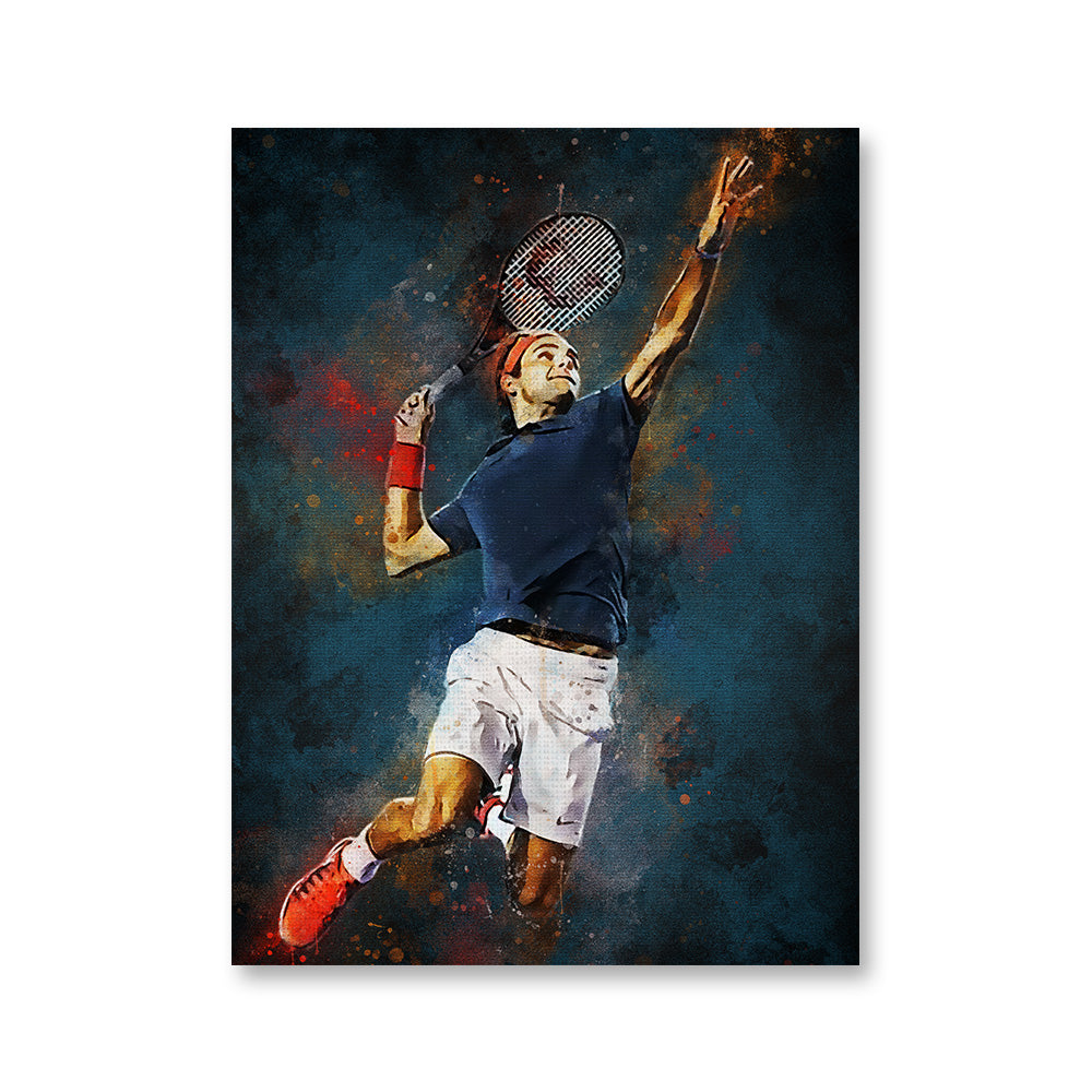 Exclusive Roger Federer Painting Wall Art for Tennis Enthusiasts